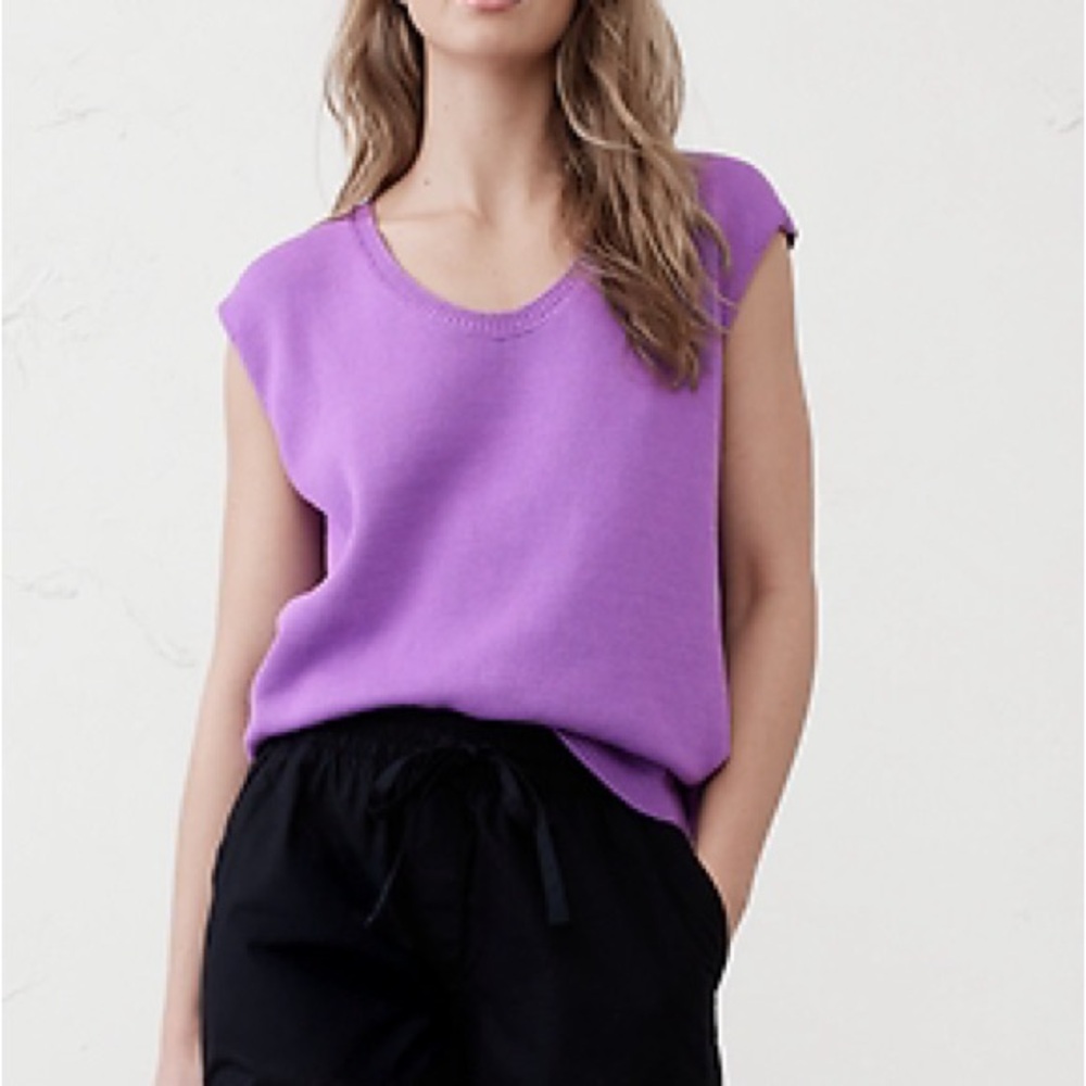 Banana republic SCOOP-NECK Sleeveless PULLOVER SWEATER crocus purple size XXS